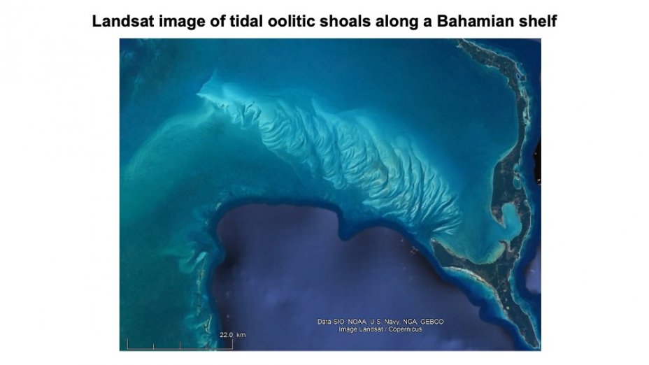 5_Landsat image of tidal oolitic shoals along a Bahamian shelf